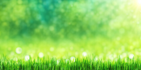 Poster - Sunny green foliage bokeh background