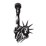 Fototapeta  - Statue of liberty editable vector black
