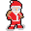 Pixel art cartoon santa claus character icon