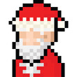 Pixel art cartoon portrait christmas santa claus character