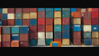 Ready-to-ship containers of various colors lined up at a dry port or seaport