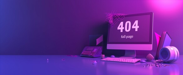 Error concept illustration. A computer monitor displays a 