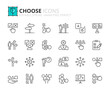 Line icons about choose. Pixel perfect 64x64 and editable stroke