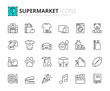 © spiral media - Line icons about supermarket. Pixel perfect 64x64 and editable stroke