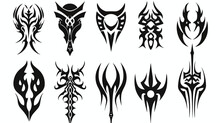Tribal Tattoo Vector Designs Sketch. Simple Logo. Des