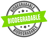 Fototapeta  - biodegradable stamp. biodegradable label on transparent background. round sign