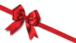 © Hassan - Beautiful red bow with diagonally ribbon with shadow