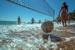 Beach Volleyball Action Shot