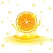 Juicy Orange Splashing with Juice