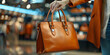  Stylish handbags and trendy shirts displayed for sale at a chic boutique clothing store, Women Stylish Mustard Handbag
