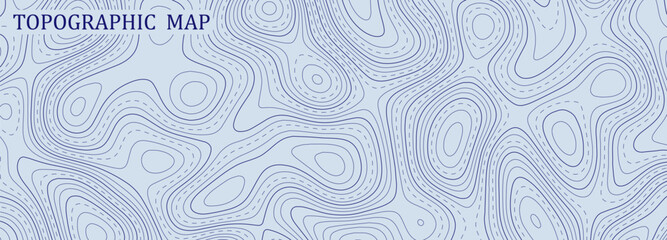 Poster - Topographic map lines background. Abstract vector illustration.