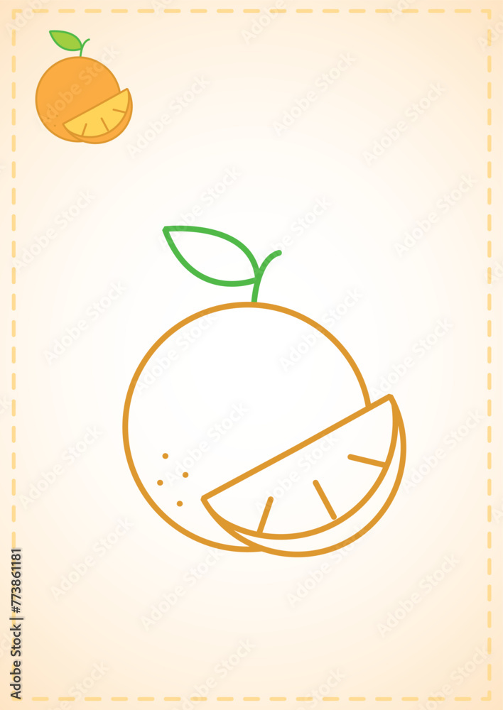 blank coloring page orange fruit vegetables color layout illustration ...