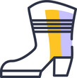 LGBTQ pride Boot icon, stylish footwear for urban fashion, outline vector design no background 