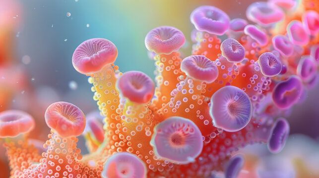 Organic structure, vivid colors, micro