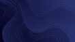Abstract wavy banner. Blue waves and lines on navy background. Editable stroke.