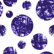 Abstract seamless  background with round spots in dark blue colors. Circles from grunge texture.
Contrasting ultramarine and blue colors on a white background. Perfect for cards, invitations, covers, 