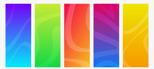 Poster - Set of modern gradient backgrounds with wave line