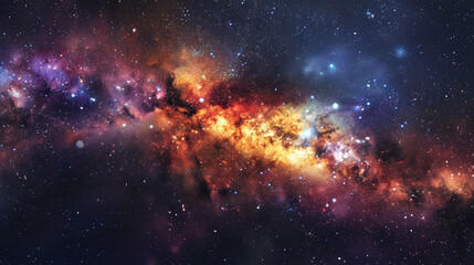 Wall Mural - vast expanse of space densely populated with glittering stars against a dark background