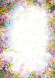 Fototapeta Las - Colorful  floral  frame. Floral background. Watercolor illustration.