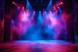 © Coconut Design - Modern dance stage light background with spotlight illuminated for modern dance production stage. Empty stage with dynamic color washes. Stage lighting art design. Entertainment, Generative AI