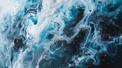 Aufkleber - An abstract painting in ink and paint. A background with colorful abstract paintings. The paint is highly textured and has high quality details. The colors include brown, gray, white, sky blue, sky