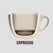 Espresso coffee type vector icon isolated on white background
