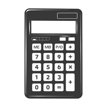 Silhouette Calculator Office Utility Black Color Only