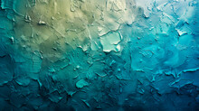 Blue And Green Peeling Paint On A Wall, Grunge Background