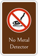 Campsite prohibition sign no metal detector