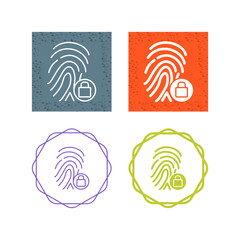 Sticker - Fingerprint Lock Vector Icon