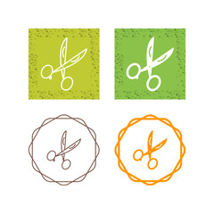 Sticker - Scissors Vector Icon