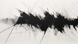 Fototapeta Kosmos - Traces et coups de pinceaux de couleur noir sur un fond de peinture blanche. Brush, motifs, art, artistique. Pour conception et création graphique. 