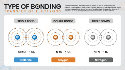 Poster - Chemical Bonding - A Comprehensive Infographics Guide to Formulas and Structures - Vector Infographics.