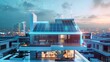 futuristic generic smart home with solar panels rooftop system. Generative Ai