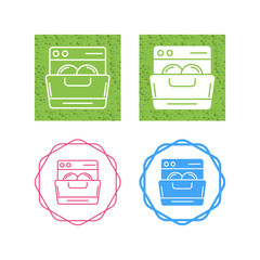 Sticker - Dishwasher Vector Icon