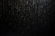 Texture of rain, overlay effect on black background,
