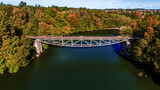 Fototapeta Las - Kaszuby- most na rzece Raduni.