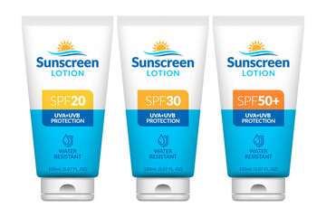 Poster - Sunscreen lotion vector product label set