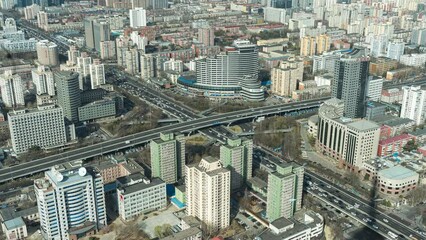 Wall Mural - Traffic flow street road intersection traffic volume