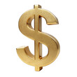 © shital - gold dollar symbol 3d  isolated on transparent background. png