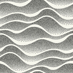 Wall Mural - vector seamless pattern. modern texture. repeating abstract background with dotted waves. graphic wa
