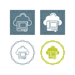 Canvas Print - Cloud Library Vector Icon