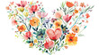Love Spring Card with Watercolor Floral Bouquet. Vale