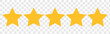 ©  Pixel Craft - Star icon. Vector yellow isolated five stars. Customer feedback concept. Vector 5 stars rating review. Quality shape design.