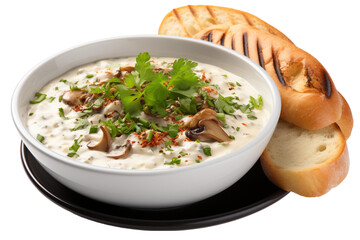 Wall Mural - png of a Clam Chowder Cream based soup on isolated white background 