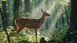 Golden Grace: A Doe's Radiant Moment in the Forest's Embrace