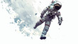 Space walk conceptual computer artwork flat vector isolated