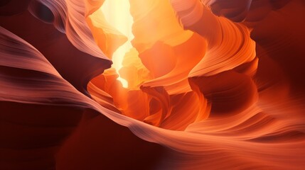 Poster - A canyon with a bright orange sun shining through it