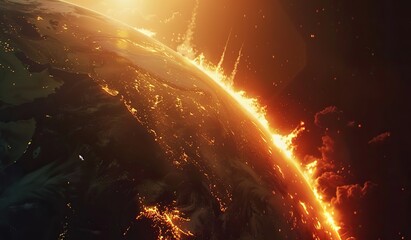 Wall Mural - earth against a backdrop of stars and galaxies, demonstrating the grandeur of the planet and the inf