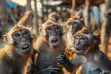 Poster - Group of drunken monkeys